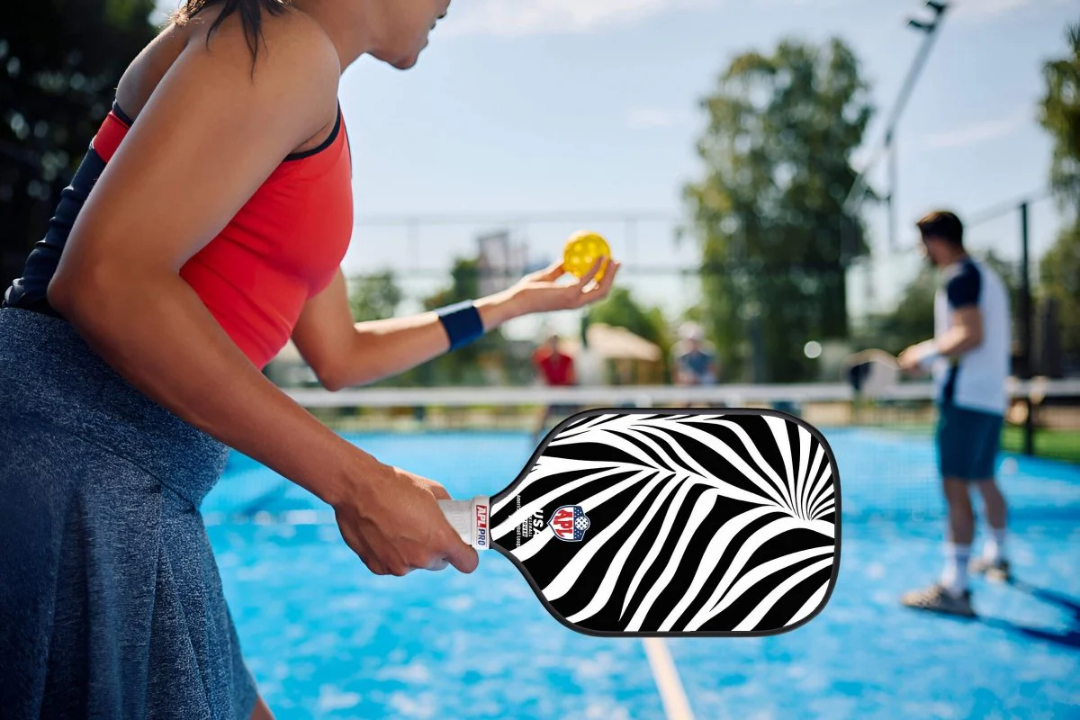 APL - White Black Patterns Pickleball Paddle | 16mm Carbon Fiber | Best Pickleball Paddles | American Pickleball League - Image 12