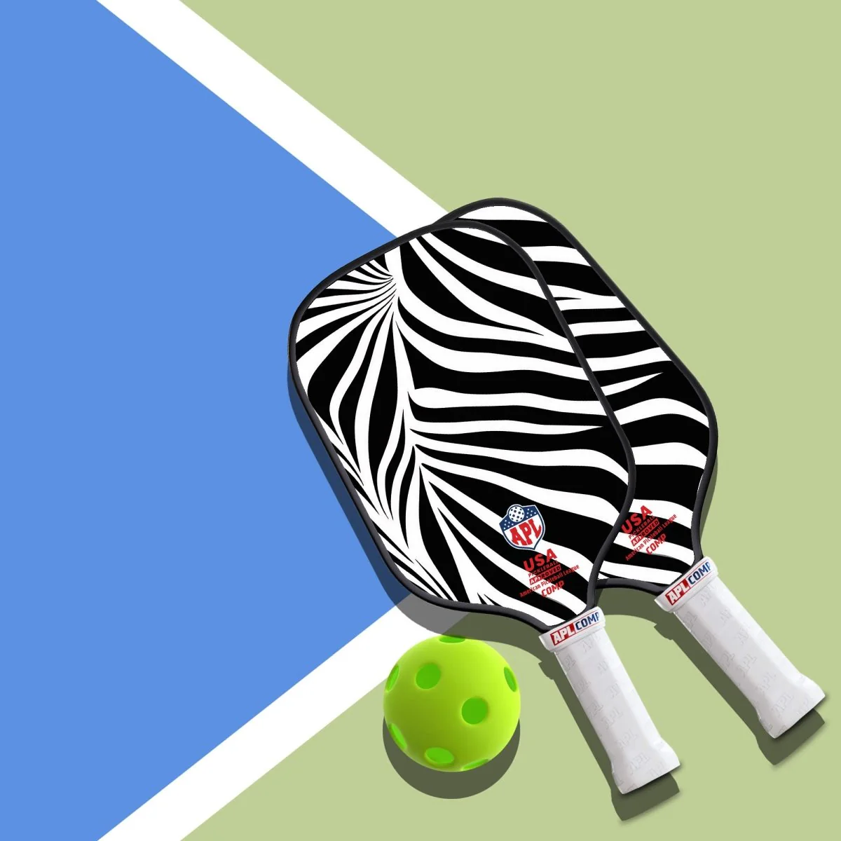 APL - White Black Patterns Pickleball Paddle | 16mm Carbon Fiber | Best Pickleball Paddles | American Pickleball League - Image 9