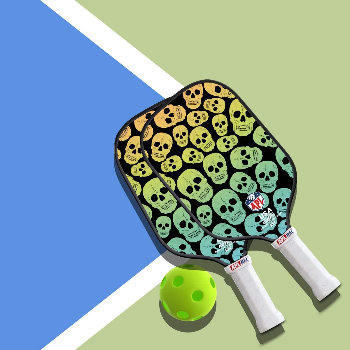 APL - Skulls Pickleball Paddle | 16mm Carbon Fiber | Best Pickleball Paddles | American Pickleball League - Image 2