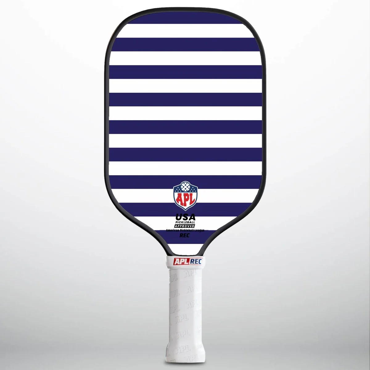 APL - White Blue Lines Pickleball Paddle | 16mm Carbon Fiber | Best Pickleball Paddles | American Pickleball League
