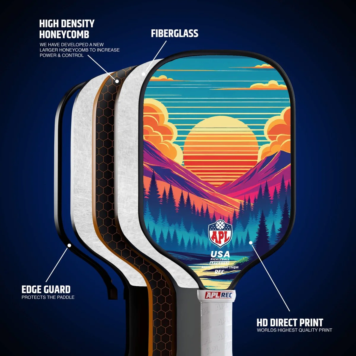 APL - Trees Pickleball Paddle | 16mm Carbon Fiber | Best Pickleball Paddles | American Pickleball League - Image 2