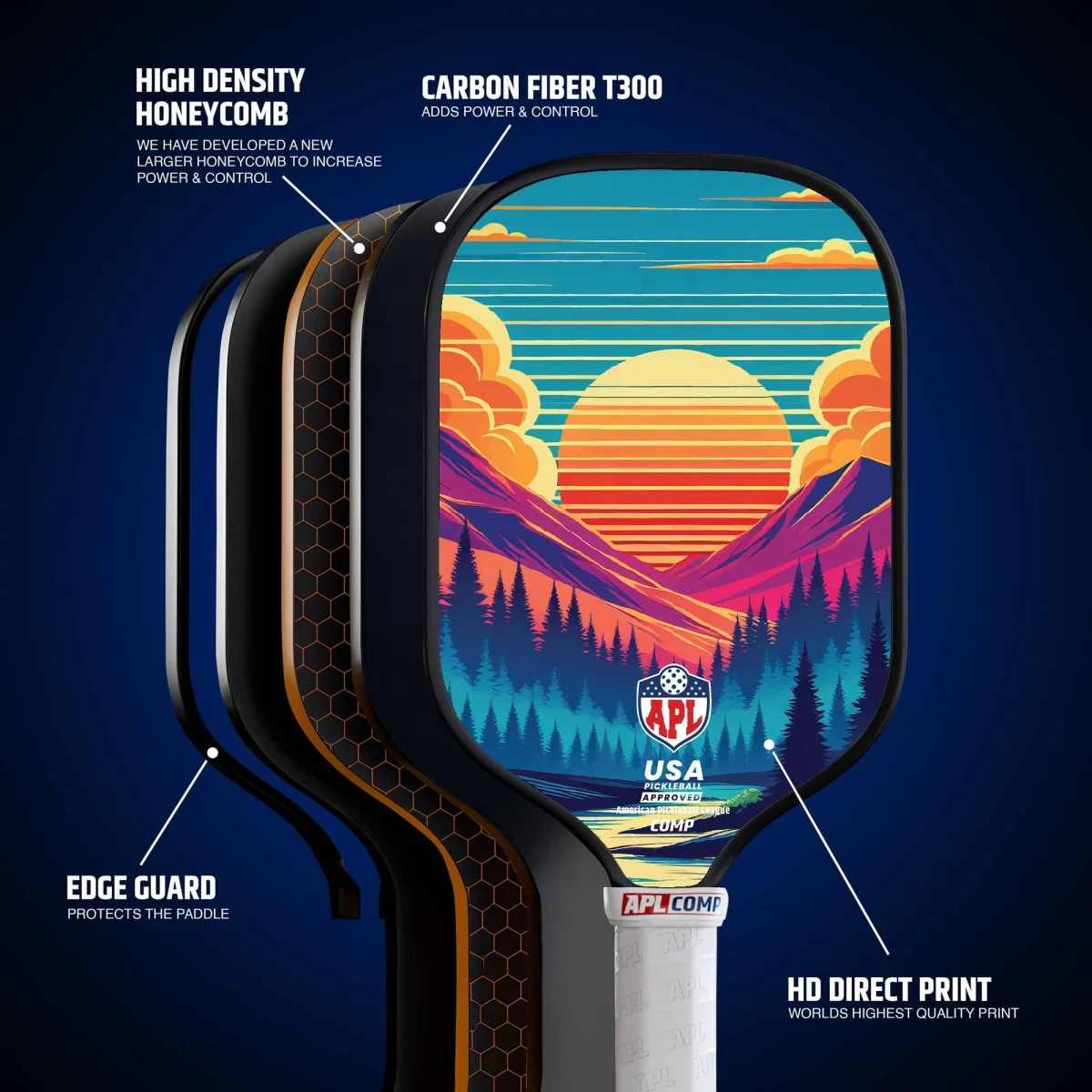 APL - Trees Pickleball Paddle | 16mm Carbon Fiber | Best Pickleball Paddles | American Pickleball League - Image 6