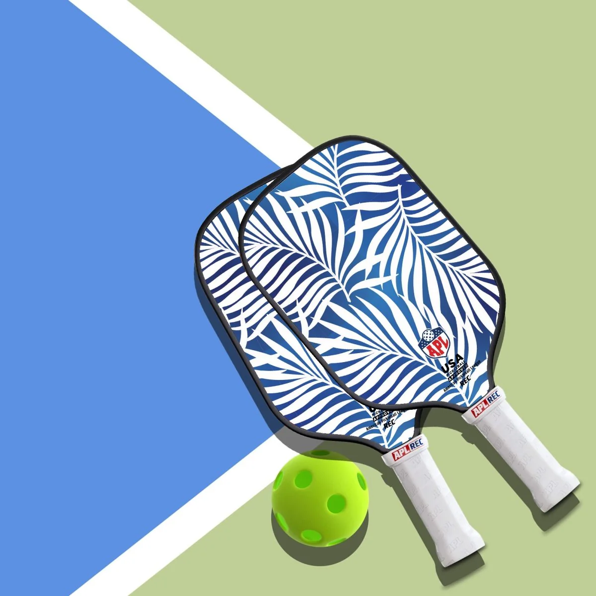 APL - White Leaves Pickleball Paddle | 16mm Carbon Fiber | Best Pickleball Paddles | American Pickleball League - Image 4