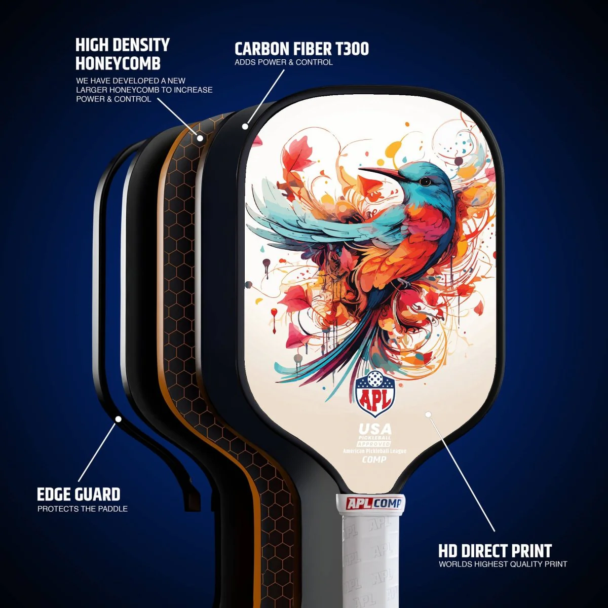 APL - Sparrow | 16mm Carbon Fiber | Best Pickleball Paddles | American Pickleball League - Image 6