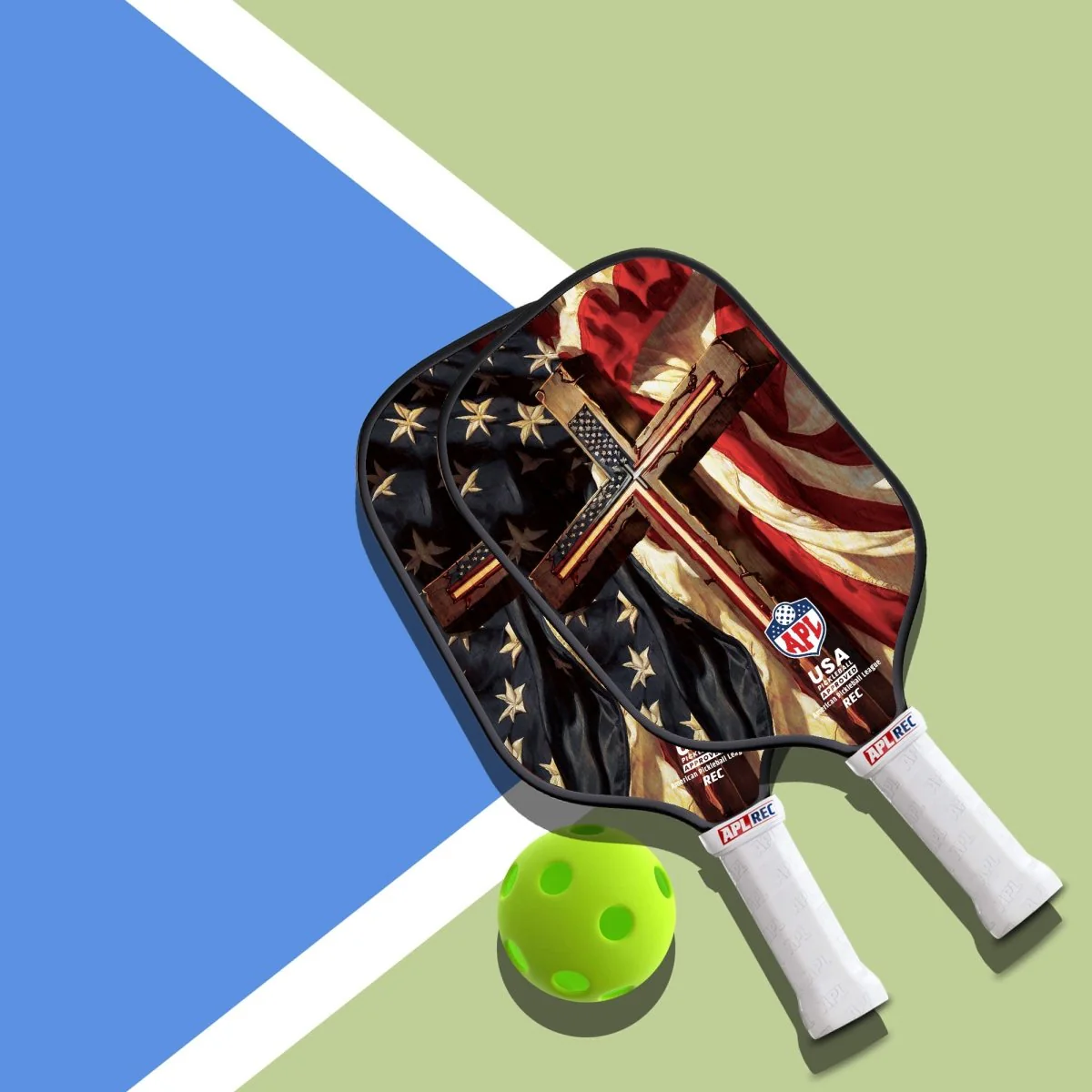 APL - Cross Flag | 16mm Carbon Fiber | Best Pickleball Paddles | American Pickleball League - Image 4
