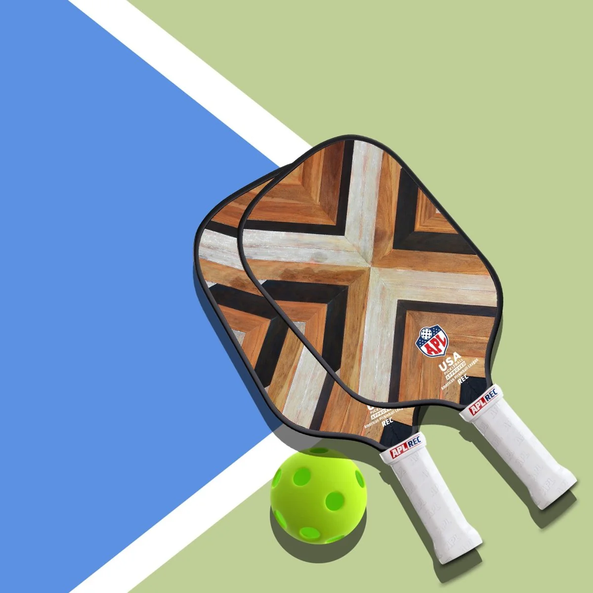 APL - Wooden Patterns Pickleball Paddle | 16mm Carbon Fiber | Best Pickleball Paddles | American Pickleball League - Image 4