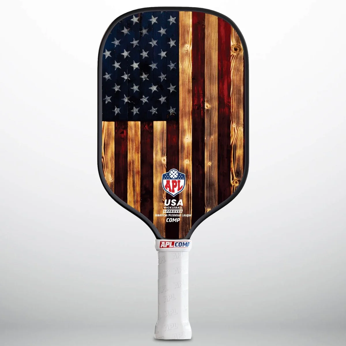 APL - Rustic Wood Flag Pickleball Paddle | 16mm Carbon Fiber | Best Pickleball Paddles | American Pickleball League - Image 2