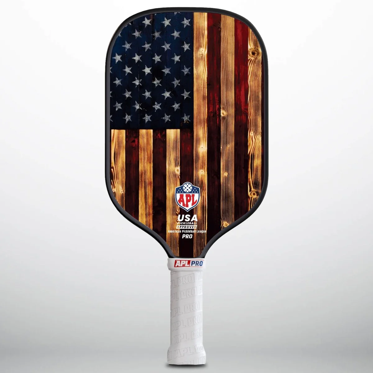 APL - Rustic Wood Flag Pickleball Paddle | 16mm Carbon Fiber | Best Pickleball Paddles | American Pickleball League - Image 3