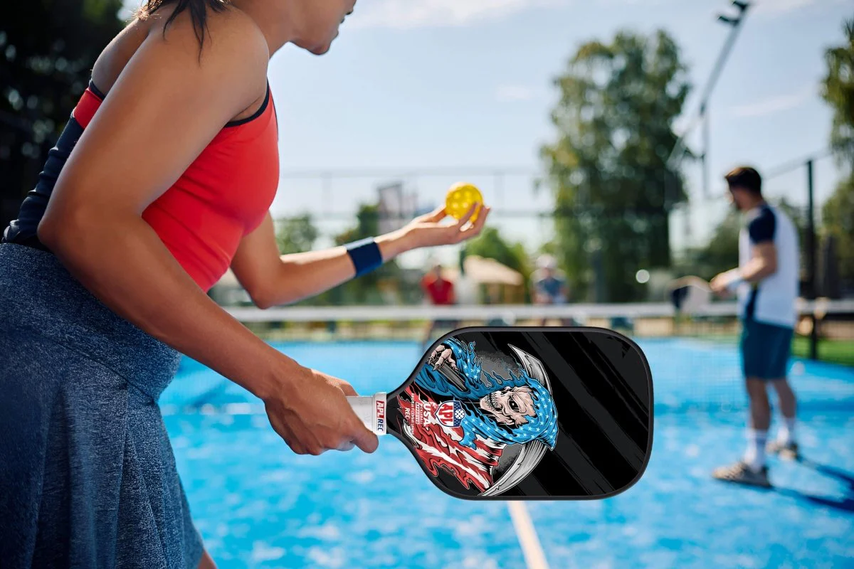 APL - Skull Flag Pickleball Paddle | 16mm Carbon Fiber | Best Pickleball Paddles | American Pickleball League - Image 3