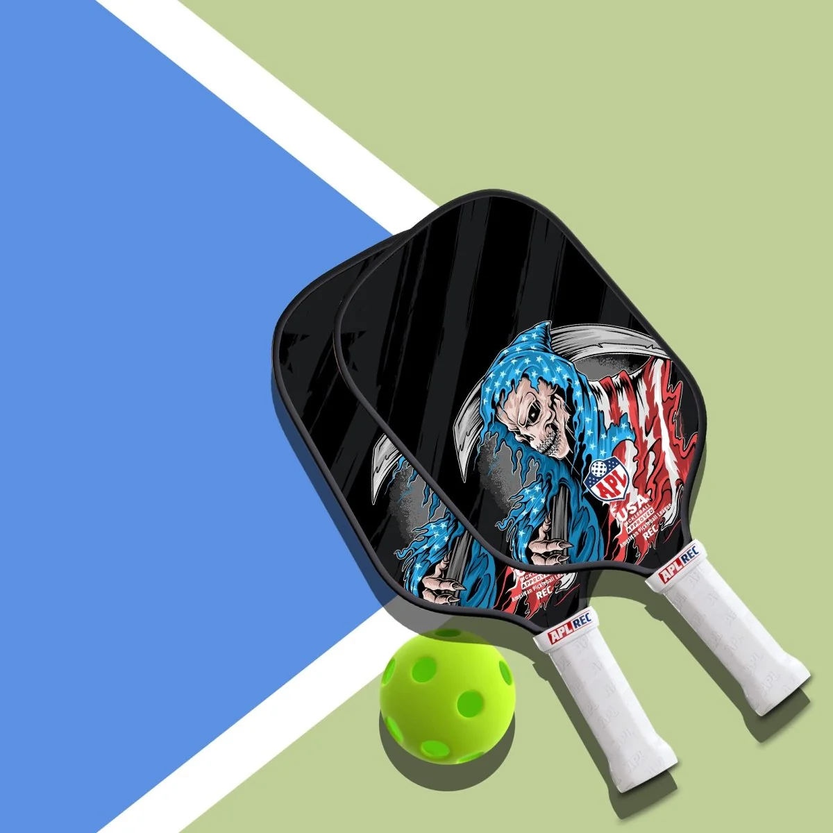 APL - Skull Flag Pickleball Paddle | 16mm Carbon Fiber | Best Pickleball Paddles | American Pickleball League - Image 4