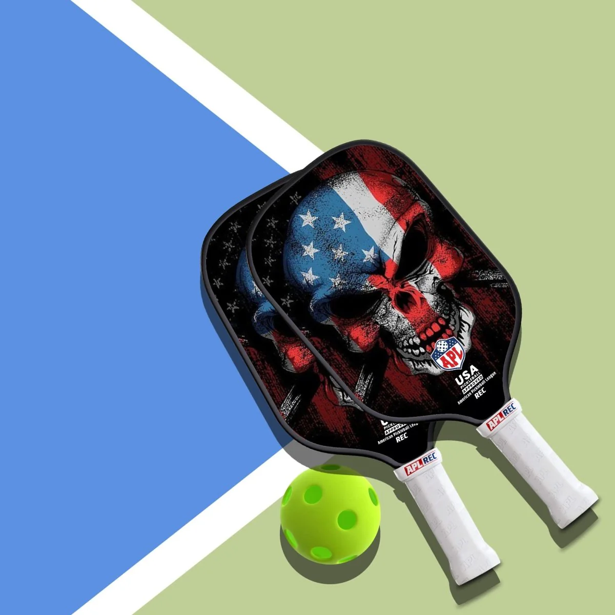 APL - Skull Flag Pickleball Paddle | 16mm Carbon Fiber | Best Pickleball Paddles | American Pickleball League - Image 4