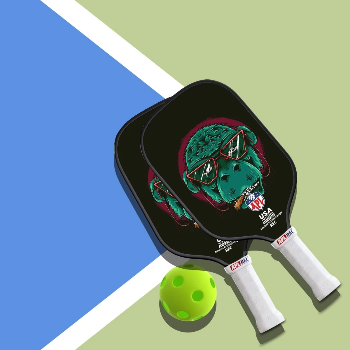 APL - Skull Glasses Pickleball Paddle | 16mm Carbon Fiber | Best Pickleball Paddles | American Pickleball League - Image 4